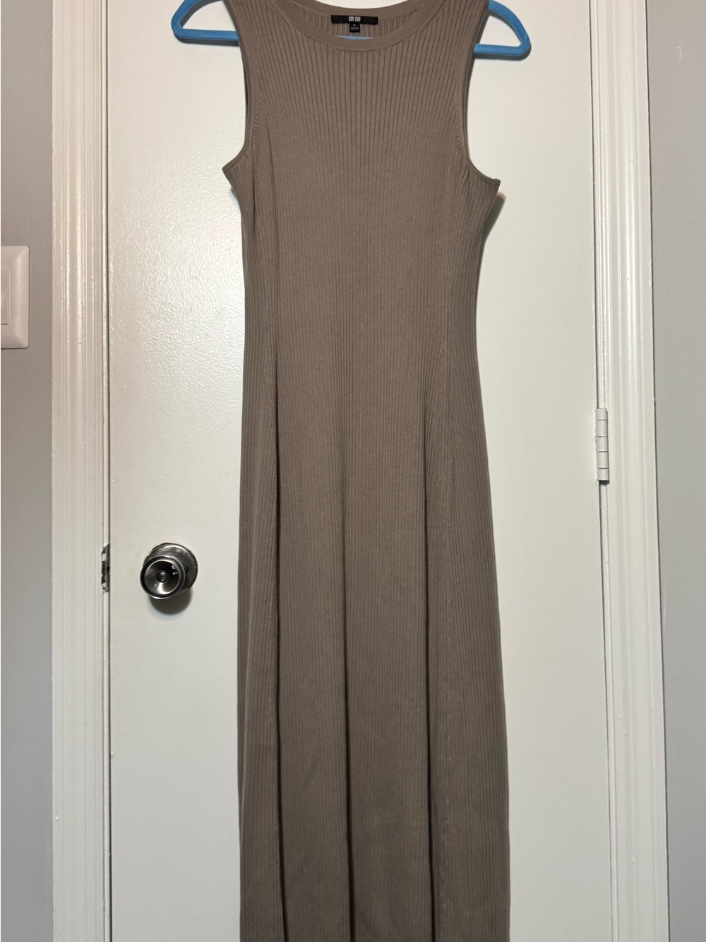 UNIQLO Ribbed Sleeveless Maxi Dress Taupe Brown Size M